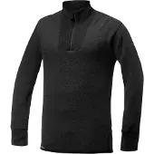 Woolpower Zip Turtleneck 400 Maglia a manica lunga (XXL, nero)