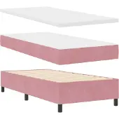 vidaXL Letto boxspring con testiera rosa 200 x 90 cm in velluto