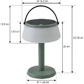 LINDBY Lampada da tavolo LED Mikkel, verde, dimmerabile