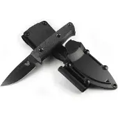 Benchmade Coltello Mini Bushcrafter Cru-Wear, Black Cerakote, Carbon Fiber