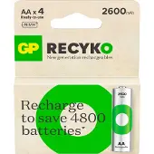 GP NiMH ReCyko AA 2600mAh 1,2V wiederaufladbar, 4 Stück