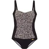 LASCANA Costume intero beige chiaro / nero