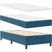 vidaXL Letto boxspring con testiera, blu scuro, 200 x 90 cm, velluto