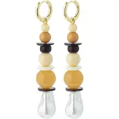 Pilgrim Orecchini 'Naila ' crema / giallo / oro / nero