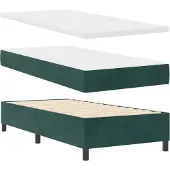 vidaXL Letto boxspring con testiera, verde scuro, 200 x 90 cm, velluto