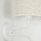 Duolla Applique a rullo, bouclé, bianco/crema, lampada da lettura