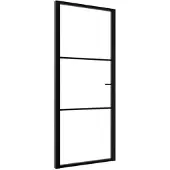 vidaXL Innenür 93x201,5 cm ESG -Glas und Aluminiumschwarz