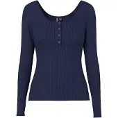 Pieces Top A Maniche Lunghe | Blu | M