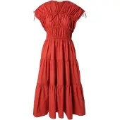 Scotch & Soda Vestito Midi A Maniche Corte Gathered Tied