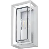 Arcchio applique da esterno Ismera, bianco, IP65, vetro, E27