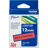Brother Nastro TZe-431 - Nero su rosso (12 mm)