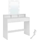 Vasagle Tavolino da toilette Artenat Figment, 145 cm, bianco