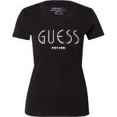 GUESS Maglietta nero / bianco