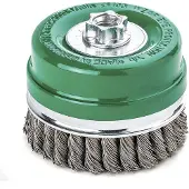 Lessmann Spazzola a tazza in acciaio inox annodata 80x0,5 mm