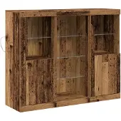 vidaXL LED Credenza Altholz 123 x 37 x 100 cm Holzwerkstoff
