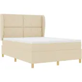 vidaXL Letto a molle con materasso grigio scuro 90x190 cm crema