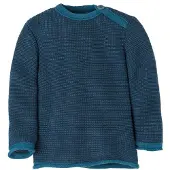Disana Kid's Melange-Pullover Pullover in lana merino Bambini (74/80, blu)