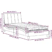 vidaXL Letto con materasso "Hanko" crema 90x200 cm tessuto