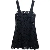 Desigual , Abito mini crochet, Cotone, Nero, L