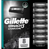 Gillette Mach3 Charcoal replacement head - Variant: 8 ks