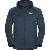 Jack Wolfskin Peak District Hooded Fullzip Giacca in pile Uomo (M, blu)