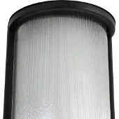 LINDBY Applique da esterni LED Calvik, nera, scanalata, IP44