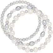 Valero Pearls Set di gioielli grigio chiaro / bianco