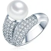 Valero Pearls Anello argento / trasparente / bianco perla