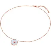 Valero Pearls Collana blu chiaro / oro rosé / trasparente