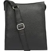 VOi Hirsch Flora Borsa a tracolla Vera Pelle 24 cm nero