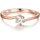 Trilani Anello oro rosé / trasparente