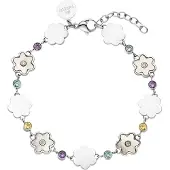 Purelei Braccialetto 'Flowering' blu / lilla / argento / bianco