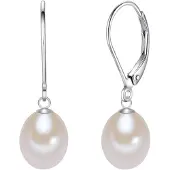 Lulu & Jane Orecchini argento / bianco perla