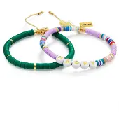 Yokoamii Braccialetto oro / verde / sambuco / bianco