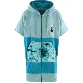 Wave Hawaii Zip Poncho Cotton Flyh Poncho da surf (S/M, turchese)