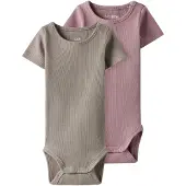 TWO SOON Tutina / body per bambino mocca / rosa antico