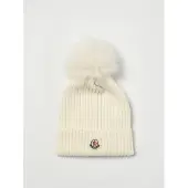 Moncler Cappello in lana vergine a coste con pompon