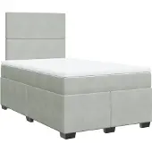 Syfax Giroletto a Molle con Materasso Grigio Chiaro 120x190cm Velluto