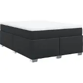 Syfax Giroletto a Molle con Materasso Nero 140x200 cm in Pelle finta