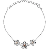 Hot Diamonds Silver Bracciale con flowers Forget me not DL596