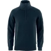 Fjällräven Övik Lite Half Zip Pullover di lana Uomo (L, blu)