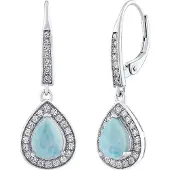 Silvego Orecchini Brisa Argento Sterling Larimar Zirconi — Orecchini