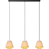 Lucide Lampada a sospensione Tribute, a 3 luci, lineare, tessile, beige
