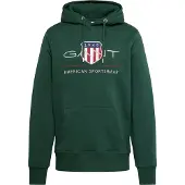 Gant Felpa grigio argento / verde scuro / rosso / bianco