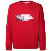 Pepe Jeans per uomo. PM5800026 Felpa rossa Trey (L), Rosso, Casual, Cotone