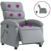 Sonstiges Poltrona Reclinabile Massaggio Elettrica Grigio Chiaro Tessuto