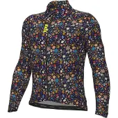 ALÉ Pragma Flowery L/S Jersey Maglietta da ciclismo Uomo (S, grigio)