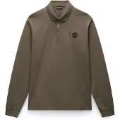 Napapijri E-Badge L/S Maglia polo Uomo (S, marrone)