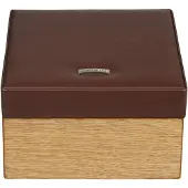 Windrose Wood Scatola per gioielli Vera Pelle 18 cm marrone