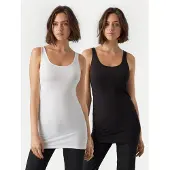 Vero Moda Top 'VMMAXI' nero / bianco